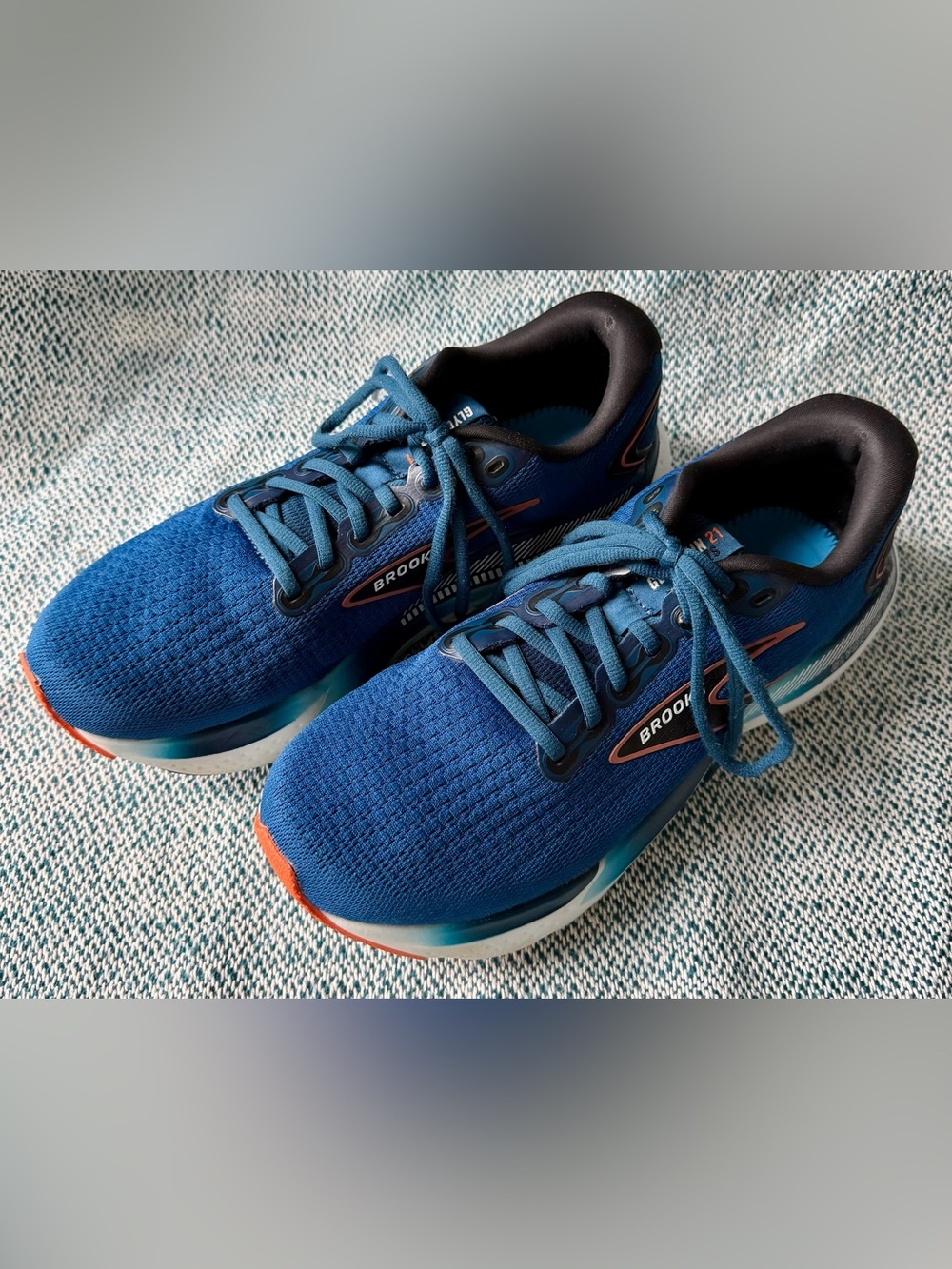 Brooks Glycerin GTS 21 Men’s 9 Blue Orange Running Shoes No Insoles Athletic